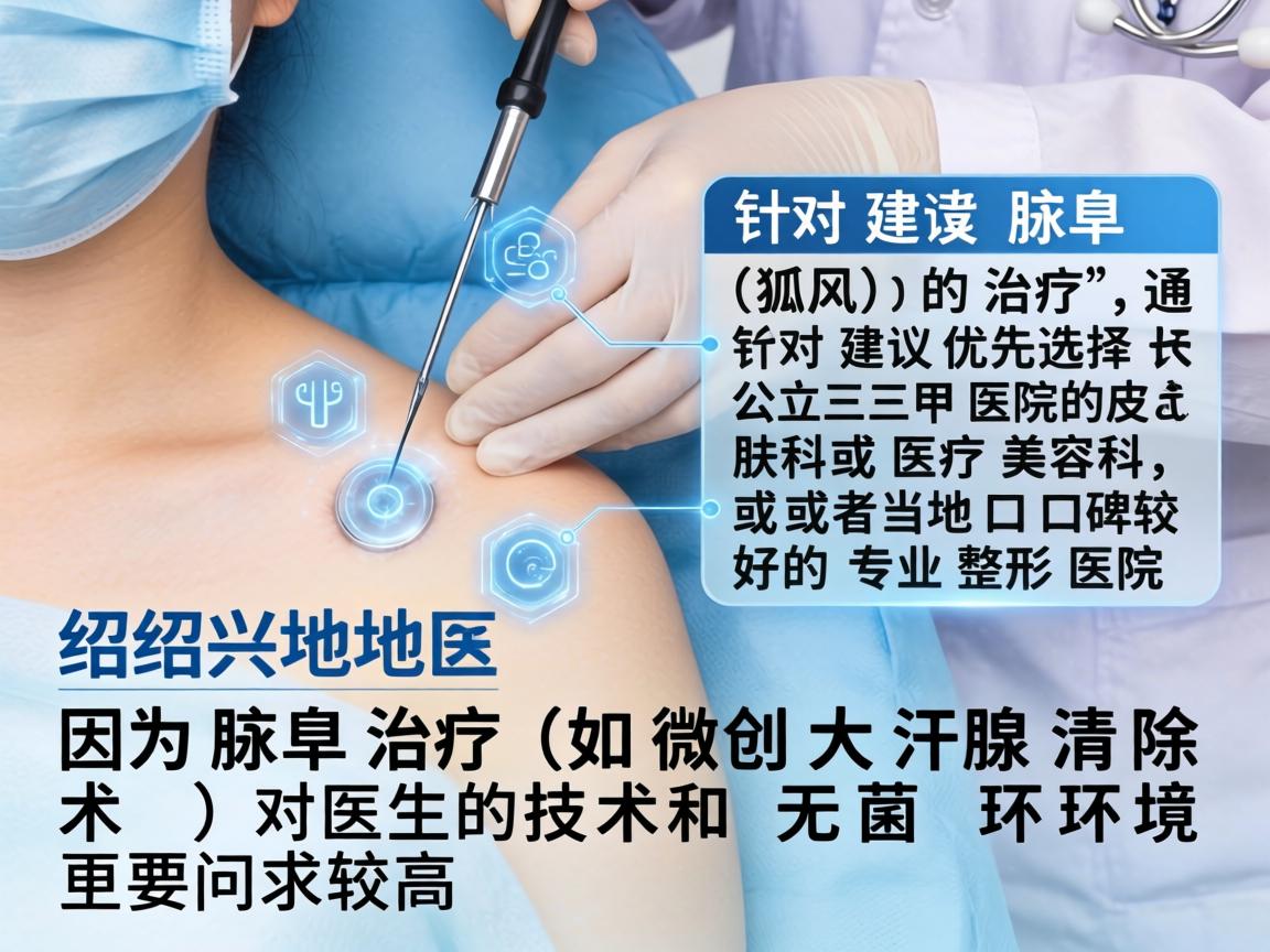 在绍兴地区,针对腋臭(狐臭)的治疗,通常建议优先选择公立三甲医院的皮肤科或医疗美容科,或者当地口碑较好的专业整形医院。因为腋臭治疗(如微创大汗腺清除术)对医生的技术和无菌环境要求较高 在绍兴地区,针对腋臭(狐臭)的治疗,通常建议优先选择公立三甲医院的皮肤科或医疗美容科,或者当地口碑较好的专业整形医院。因为腋臭治疗(如微创大汗腺清除术)对医生的技术和无菌环境要求较高