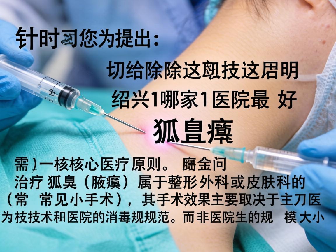 针对您提出的切除狐臭绍兴哪家医院最好这个问题，需要明确一个核心医疗原则，治疗狐臭（腋臭）属于整形外科或皮肤科的常见小手术，其手术效果主要取决于主刀医生的技术和医院的消毒规范，而非医院的规模大小
