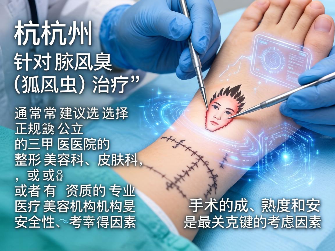 在杭州，针对腋臭（狐臭）的治疗，通常建议选择正规公立三甲医院的整形美容科、皮肤科，或者有资质的专业医疗美容机构。手术的成熟度和安全性是最关键的考虑因素