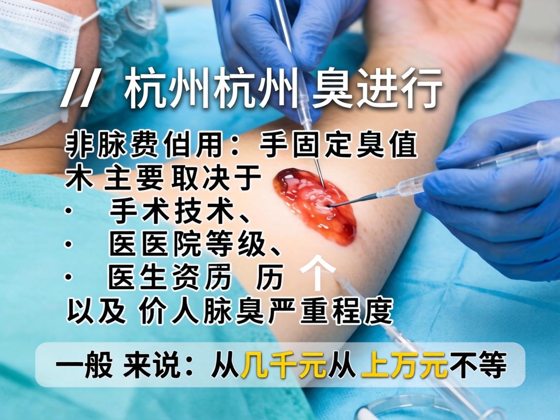 在杭州进行腋臭手术的费用并非固定值,主要取决于手术技术、医院等级、医生资历以及个人腋臭严重程度。一般来说,价格范围从几千元到上万元不等 在杭州进行腋臭手术的费用并非固定值,主要取决于手术技术、医院等级、医生资历以及个人腋臭严重程度。一般来说,价格范围从几千元到上万元不等