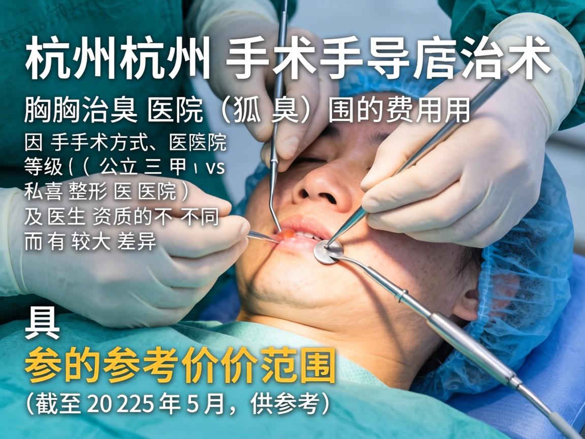 在杭州，手术治疗腋臭（狐臭）的费用因手术方式、医院等级（公立三甲 vs 私立整形医院）及医生资质的不同而有较大差异。以下是具体的参考价格范围（截至2025年5月，供参考）