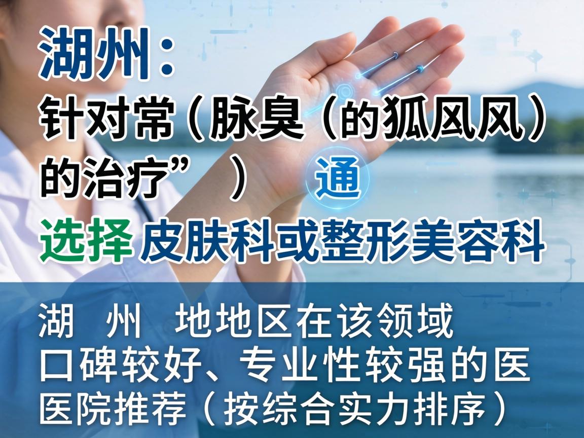 在湖州,针对腋臭(狐臭)的治疗,通常选择皮肤科或整形美容科。以下是湖州地区在该领域口碑较好、专业性较强的医院推荐(按综合实力排序) 在湖州,针对腋臭(狐臭)的治疗,通常选择皮肤科或整形美容科。以下是湖州地区在该领域口碑较好、专业性较强的医院推荐(按综合实力排序)