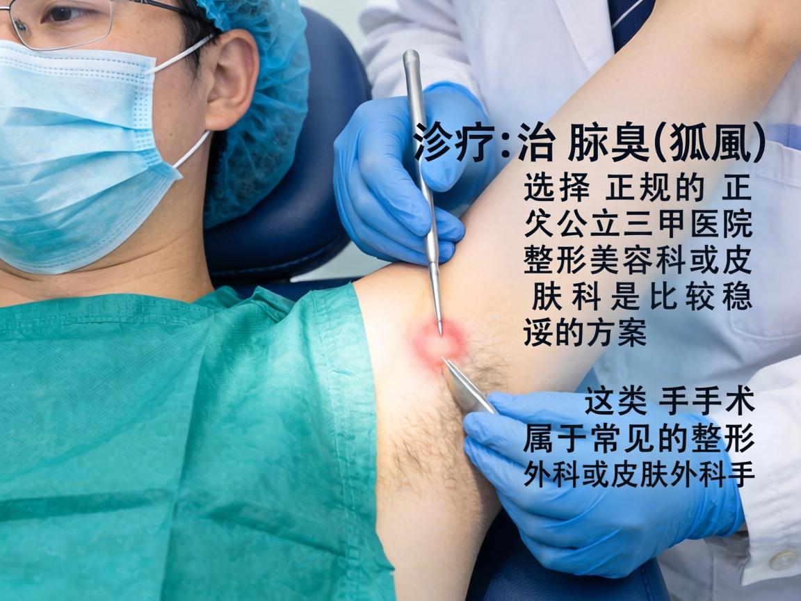 在杭州,治疗腋臭(狐臭)选择正规的公立三甲医院整形美容科或皮肤科是比较稳妥的方案。这类手术属于常见的整形外科或皮肤外科手术 在杭州,治疗腋臭(狐臭)选择正规的公立三甲医院整形美容科或皮肤科是比较稳妥的方案。这类手术属于常见的整形外科或皮肤外科手术