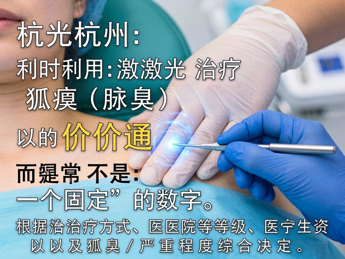 在杭州,利用激光治疗狐臭(腋臭)的价格通常不是一个固定的数字,而是根据治疗方式、医院等级、医生资质以及狐臭的严重程度综合决定的 在杭州,利用激光治疗狐臭(腋臭)的价格通常不是一个固定的数字,而是根据治疗方式、医院等级、医生资质以及狐臭的严重程度综合决定的