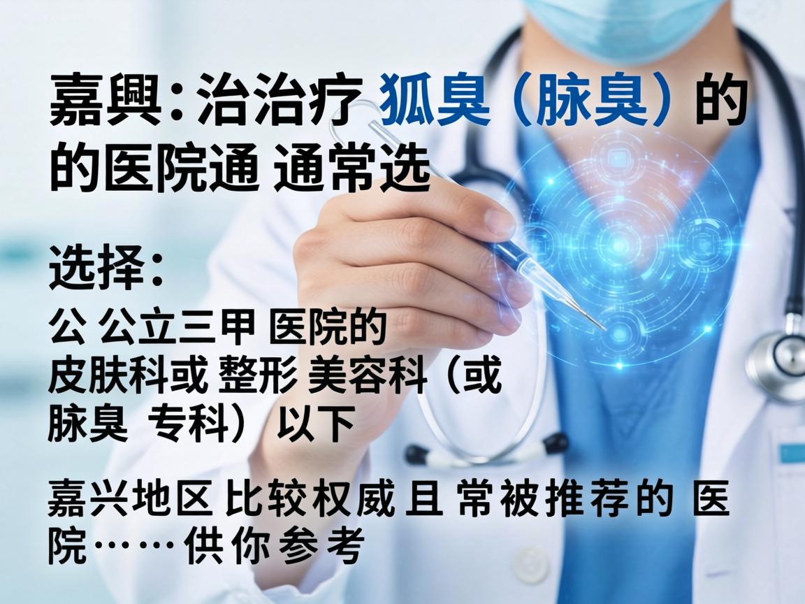 在嘉兴,治疗狐臭(腋臭)的医院通常选择公立三甲医院的皮肤科或整形美容科(或腋臭专科)以下是嘉兴地区比较权威且常被推荐的医院,供你参考 在嘉兴,治疗狐臭(腋臭)的医院通常选择公立三甲医院的皮肤科或整形美容科(或腋臭专科)以下是嘉兴地区比较权威且常被推荐的医院,供你参考