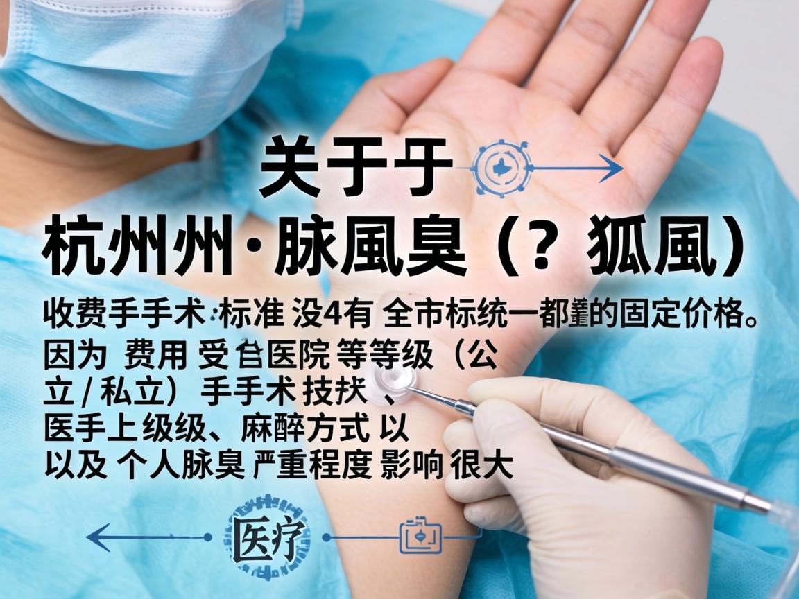 关于杭州腋臭(狐臭)手术的收费标准,没有全市统一的固定价格,因为费用受医院等级(公立/私立)手术技术、医生级别、麻醉方式以及个人腋臭严重程度影响很大 关于杭州腋臭(狐臭)手术的收费标准,没有全市统一的固定价格,因为费用受医院等级(公立/私立)手术技术、医生级别、麻醉方式以及个人腋臭严重程度影响很大