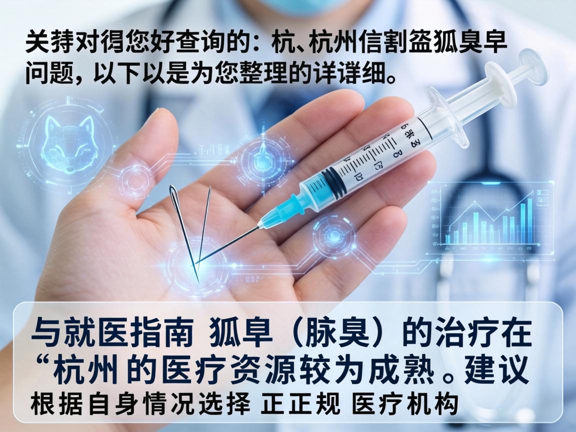 针对您查询的杭州割狐臭问题,以下是为您整理的详细信息与就医指南。狐臭(腋臭)的治疗在杭州的医疗资源较为成熟,建议根据自身情况选择正规医疗机构 针对您查询的杭州割狐臭问题,以下是为您整理的详细信息与就医指南。狐臭(腋臭)的治疗在杭州的医疗资源较为成熟,建议根据自身情况选择正规医疗机构