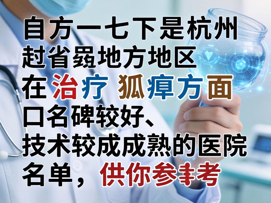 以下是杭州地区在治疗狐臭方面口碑较好、技术较成熟的医院名单，供你参考