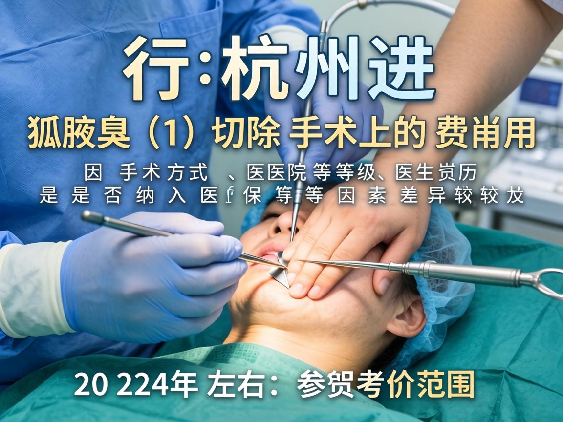 在杭州进行狐臭(腋臭)切除手术的费用因手术方式、医院等级、医生资历及是否纳入医保等因素差异较大。以下是2024年左右的参考价格范围 在杭州进行狐臭(腋臭)切除手术的费用因手术方式、医院等级、医生资历及是否纳入医保等因素差异较大。以下是2024年左右的参考价格范围