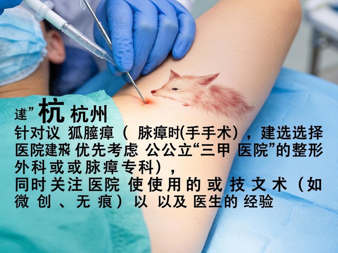 在杭州,针对狐臭(腋臭)手术,选择医院时建议优先考虑公立三甲医院的整形外科或腋臭专科,同时关注医院使用的技术(如微创、无痕)以及医生的经验 在杭州,针对狐臭(腋臭)手术,选择医院时建议优先考虑公立三甲医院的整形外科或腋臭专科,同时关注医院使用的技术(如微创、无痕)以及医生的经验