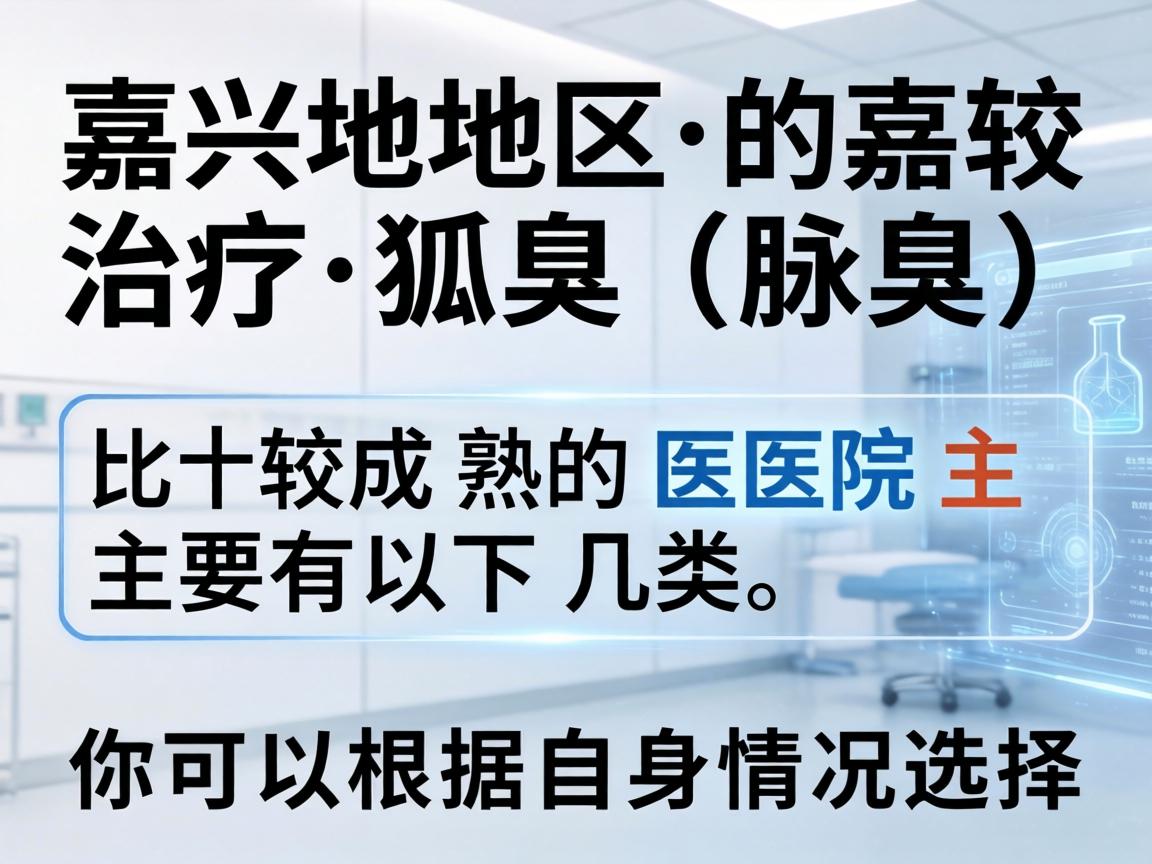 嘉兴地区治疗狐臭(腋臭)比较成熟的医院主要有以下几类,你可以根据自身情况选择 嘉兴地区治疗狐臭(腋臭)比较成熟的医院主要有以下几类,你可以根据自身情况选择