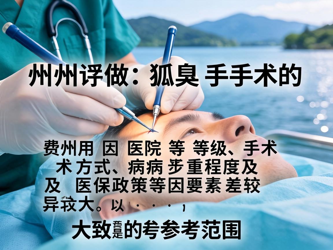 在湖州做狐臭手术的费用因医院等级、手术方式、病情严重程度及医保政策等因素差异较大,以下是大致的参考范围 在湖州做狐臭手术的费用因医院等级、手术方式、病情严重程度及医保政策等因素差异较大,以下是大致的参考范围