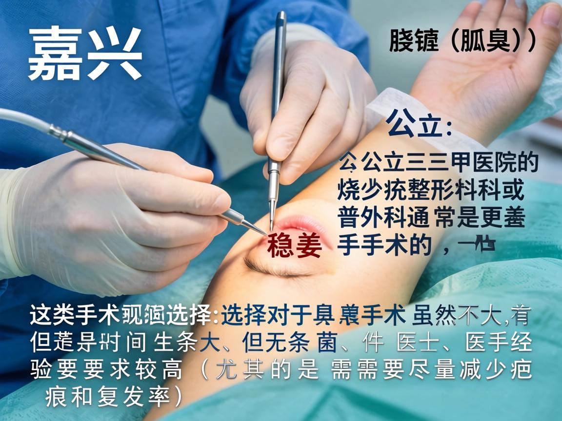 在嘉兴,对于狐臭(腋臭)手术,公立三甲医院的烧伤整形科或普外科通常是更稳妥的选择。这类手术虽然不大,但对无菌条件、医生经验要求较高(尤其是需要尽量减少疤痕和复发率) 在嘉兴,对于狐臭(腋臭)手术,公立三甲医院的烧伤整形科或普外科通常是更稳妥的选择。这类手术虽然不大,但对无菌条件、医生经验要求较高(尤其是需要尽量减少疤痕和复发率)