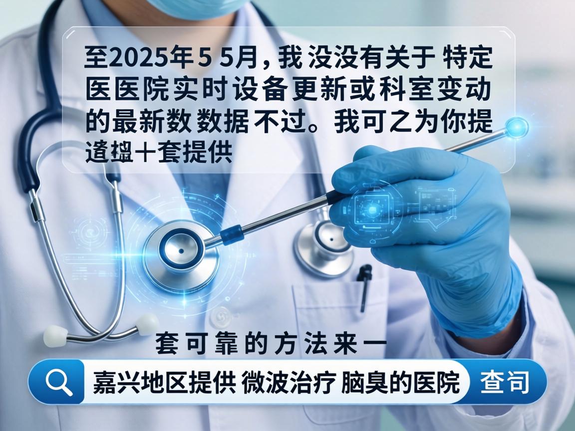 截至2025年5月,我没有关于特定医院实时设备更新或科室变动的最新数据。不过,我可以为你提供一套可靠的方法来查询嘉兴地区提供微波治疗腋臭的医院 截至2025年5月,我没有关于特定医院实时设备更新或科室变动的最新数据。不过,我可以为你提供一套可靠的方法来查询嘉兴地区提供微波治疗腋臭的医院