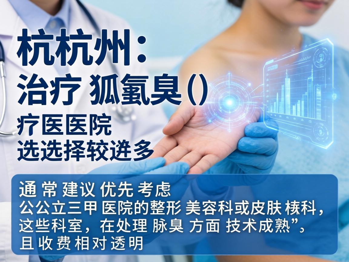在杭州,治疗腋臭(狐臭)的医院选择较多,通常建议优先考虑公立三甲医院的整形美容科或皮肤科,这些科室在处理腋臭方面技术成熟,且收费相对透明 在杭州,治疗腋臭(狐臭)的医院选择较多,通常建议优先考虑公立三甲医院的整形美容科或皮肤科,这些科室在处理腋臭方面技术成熟,且收费相对透明