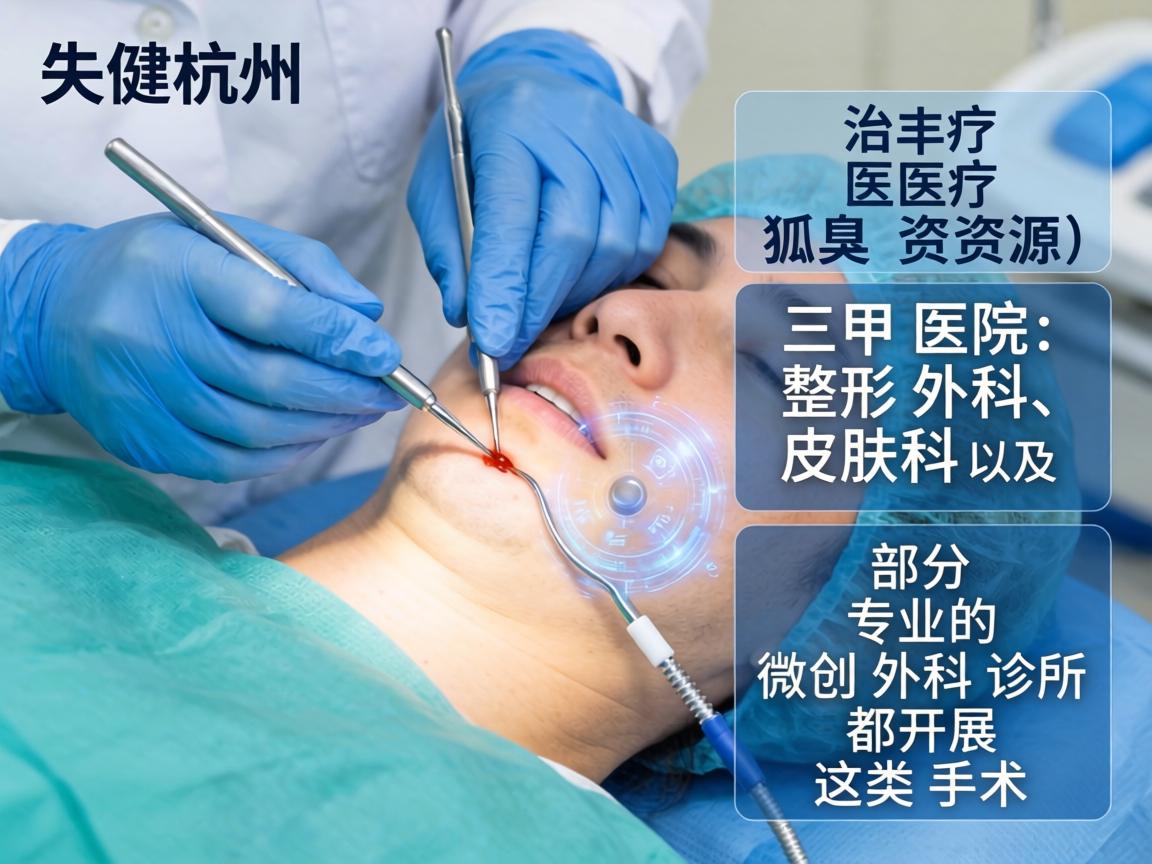 在杭州,治疗狐臭(腋臭)的医疗资源比较丰富,三甲医院的整形外科、皮肤科以及部分专业的微创外科诊所都开展这类手术 在杭州,治疗狐臭(腋臭)的医疗资源比较丰富,三甲医院的整形外科、皮肤科以及部分专业的微创外科诊所都开展这类手术