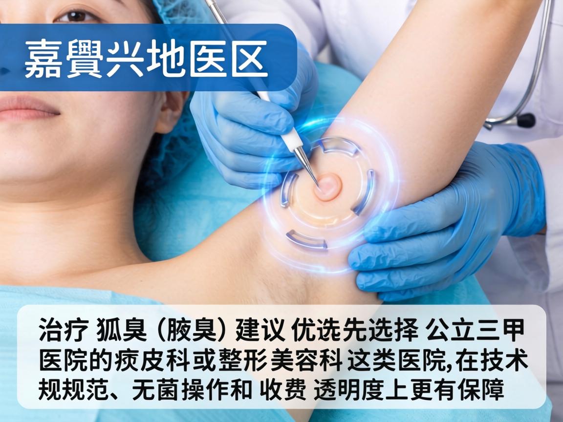 在嘉兴地区,治疗狐臭(腋臭)建议优先选择公立三甲医院的皮肤科或整形美容科。这类医院在技术规范、无菌操作和收费透明度上更有保障 在嘉兴地区,治疗狐臭(腋臭)建议优先选择公立三甲医院的皮肤科或整形美容科。这类医院在技术规范、无菌操作和收费透明度上更有保障
