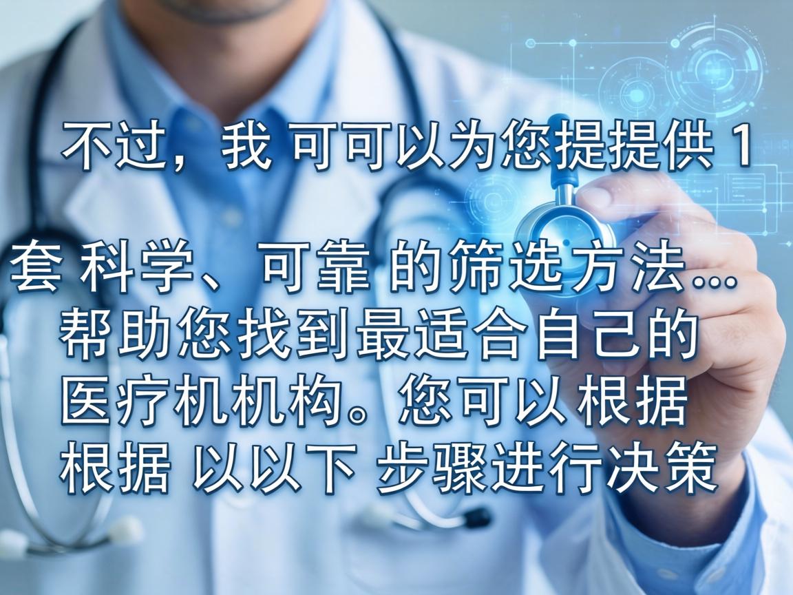 不过,我可以为您提供一套科学、可靠的筛选方法,帮助您找到最适合自己的医疗机构。您可以根据以下步骤进行决策 不过,我可以为您提供一套科学、可靠的筛选方法,帮助您找到最适合自己的医疗机构。您可以根据以下步骤进行决策