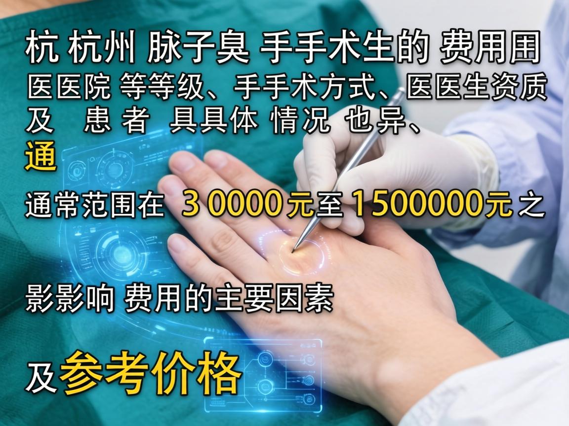 杭州腋臭手术的费用因医院等级、手术方式、医生资质及患者具体情况而异,通常范围在 3000元至15000元 之间。以下是影响费用的主要因素及参考价格 杭州腋臭手术的费用因医院等级、手术方式、医生资质及患者具体情况而异,通常范围在 3000元至15000元 之间。以下是影响费用的主要因素及参考价格