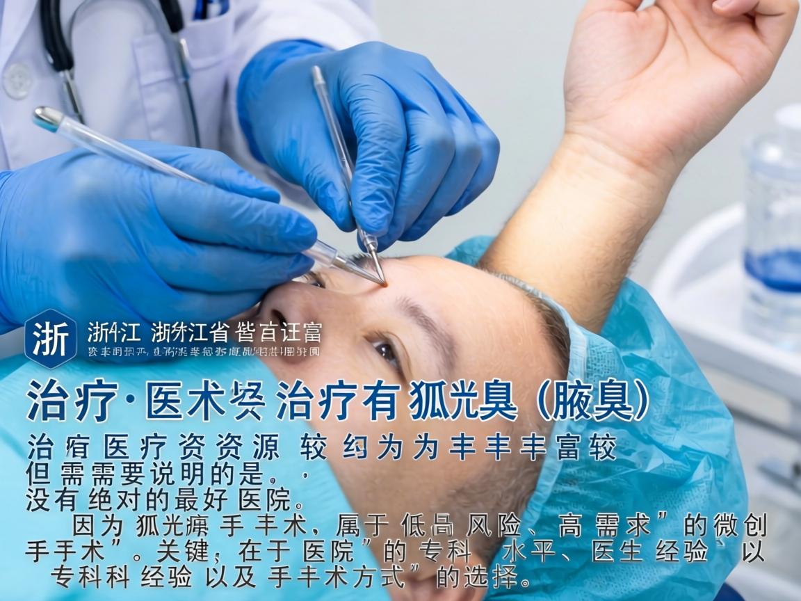 在浙江省,治疗狐臭(腋臭)的医疗资源较为丰富,但需要说明的是,没有绝对的最好医院,因为狐臭手术属于低风险、高需求的微创手术,关键在于医院的专科水平、医生经验以及手术方式的选择 在浙江省,治疗狐臭(腋臭)的医疗资源较为丰富,但需要说明的是,没有绝对的最好医院,因为狐臭手术属于低风险、高需求的微创手术,关键在于医院的专科水平、医生经验以及手术方式的选择