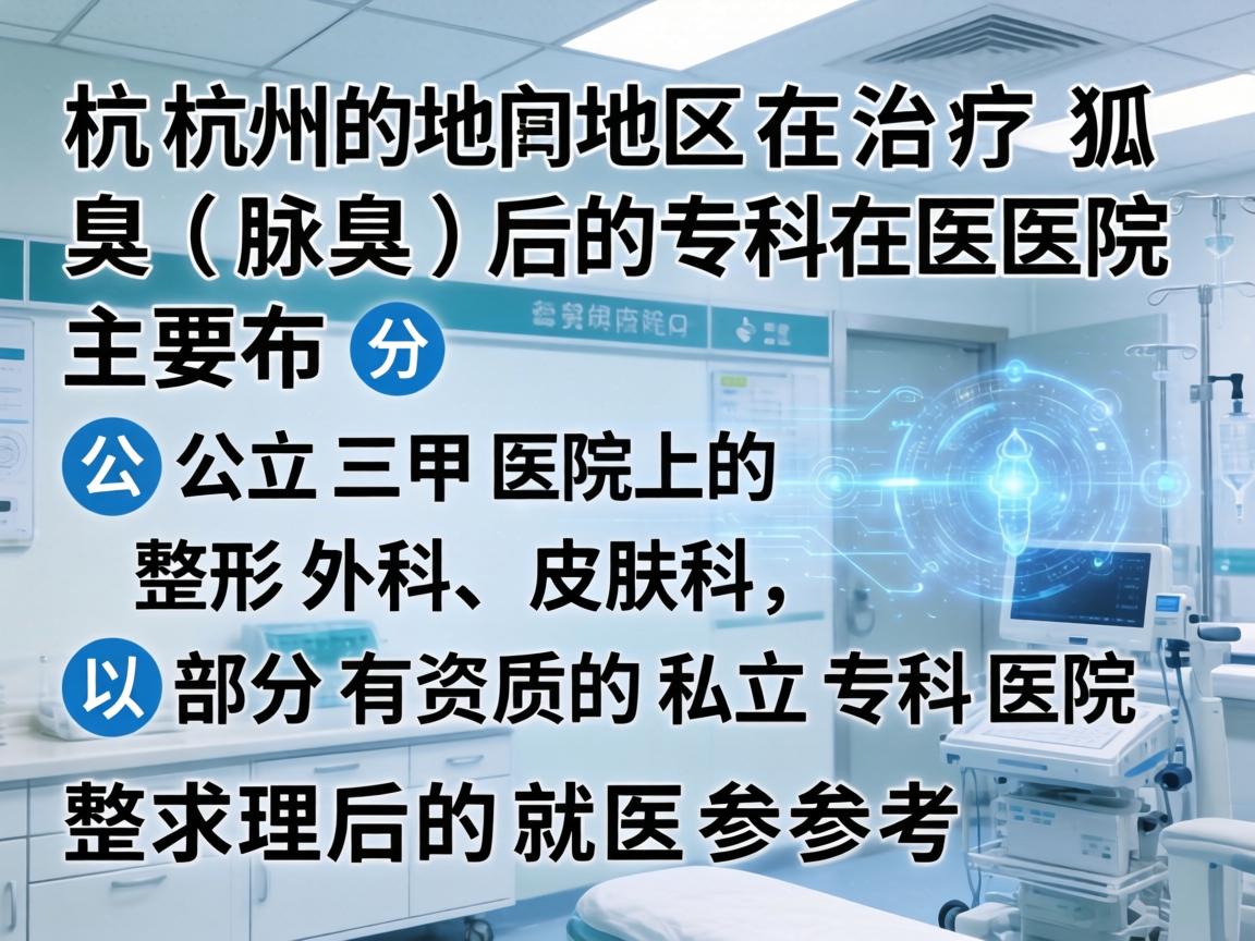 杭州地区治疗狐臭(腋臭)的专科医院主要分布在公立三甲医院的整形外科、皮肤科,以及部分有资质的私立专科医院。以下是整理后的就医参考 杭州地区治疗狐臭(腋臭)的专科医院主要分布在公立三甲医院的整形外科、皮肤科,以及部分有资质的私立专科医院。以下是整理后的就医参考