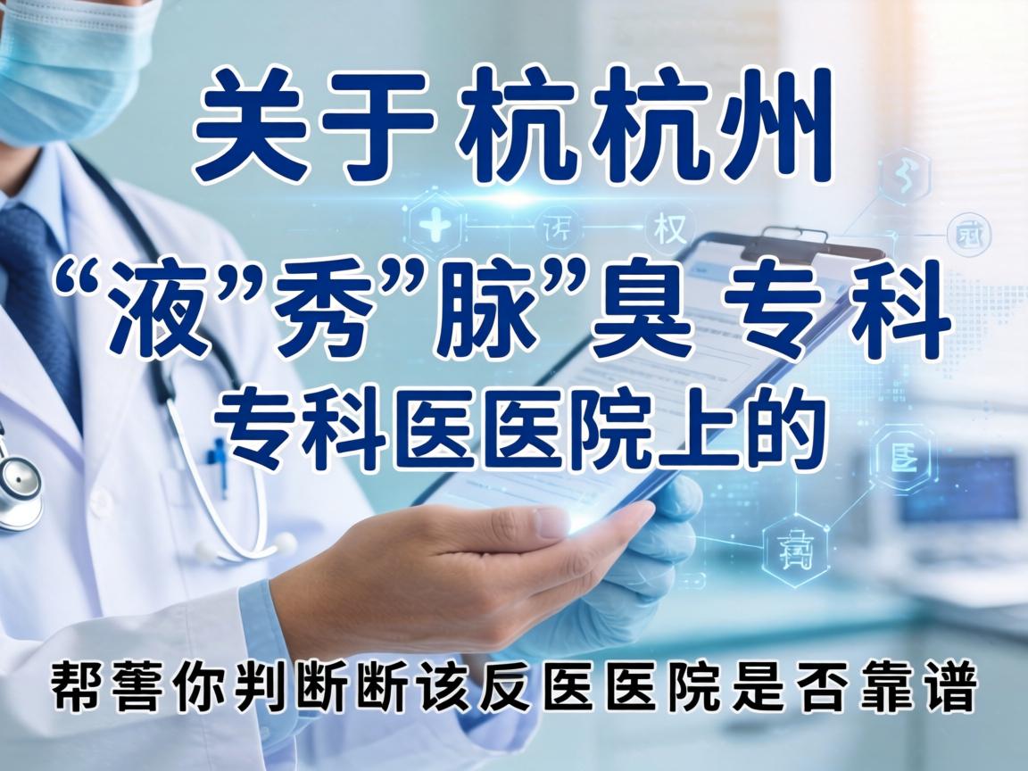 关于杭州液秀腋臭专科医院的具体情况,我无法提供实时的医疗评价或权威资质信息。不过,我可以为你提供一些通用的评估方法和建议,帮助你判断该医院是否靠谱 关于杭州液秀腋臭专科医院的具体情况,我无法提供实时的医疗评价或权威资质信息。不过,我可以为你提供一些通用的评估方法和建议,帮助你判断该医院是否靠谱