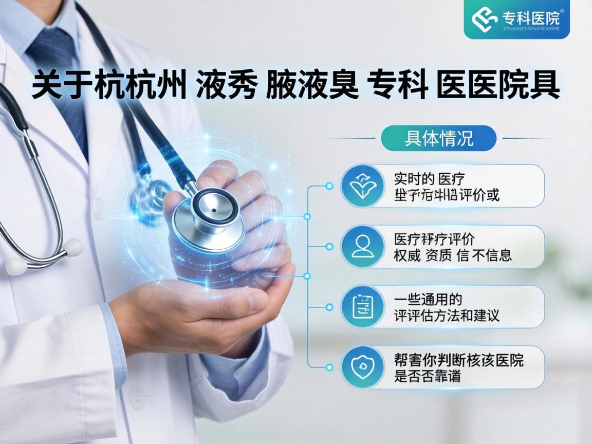 关于杭州液秀腋臭专科医院的具体情况,我无法提供实时的医疗评价或权威资质信息。不过,我可以为你提供一些通用的评估方法和建议,帮助你判断该医院是否靠谱 关于杭州液秀腋臭专科医院的具体情况,我无法提供实时的医疗评价或权威资质信息。不过,我可以为你提供一些通用的评估方法和建议,帮助你判断该医院是否靠谱