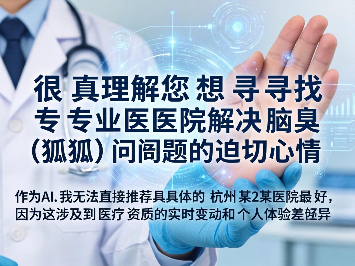 很理解您想寻找专业医院解决腋臭(狐臭)问题的迫切心情。作为AI,我无法直接推荐具体的杭州某某医院最好,因为这涉及到医疗资质的实时变动和个人体验差异 很理解您想寻找专业医院解决腋臭(狐臭)问题的迫切心情。作为AI,我无法直接推荐具体的杭州某某医院最好,因为这涉及到医疗资质的实时变动和个人体验差异