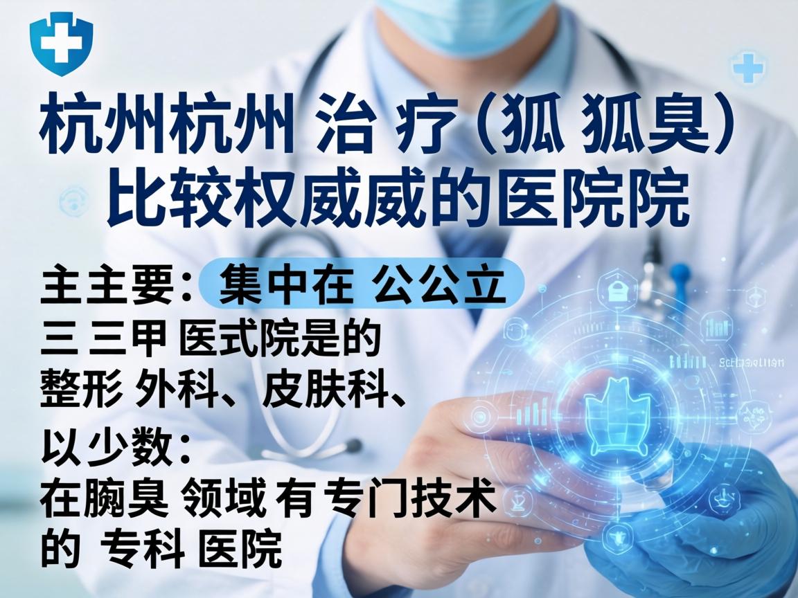 在杭州,治疗狐臭(腋臭)比较权威的医院主要集中在公立三甲医院的整形外科、皮肤科,以及少数在腋臭领域有专门技术的专科医院 在杭州,治疗狐臭(腋臭)比较权威的医院主要集中在公立三甲医院的整形外科、皮肤科,以及少数在腋臭领域有专门技术的专科医院