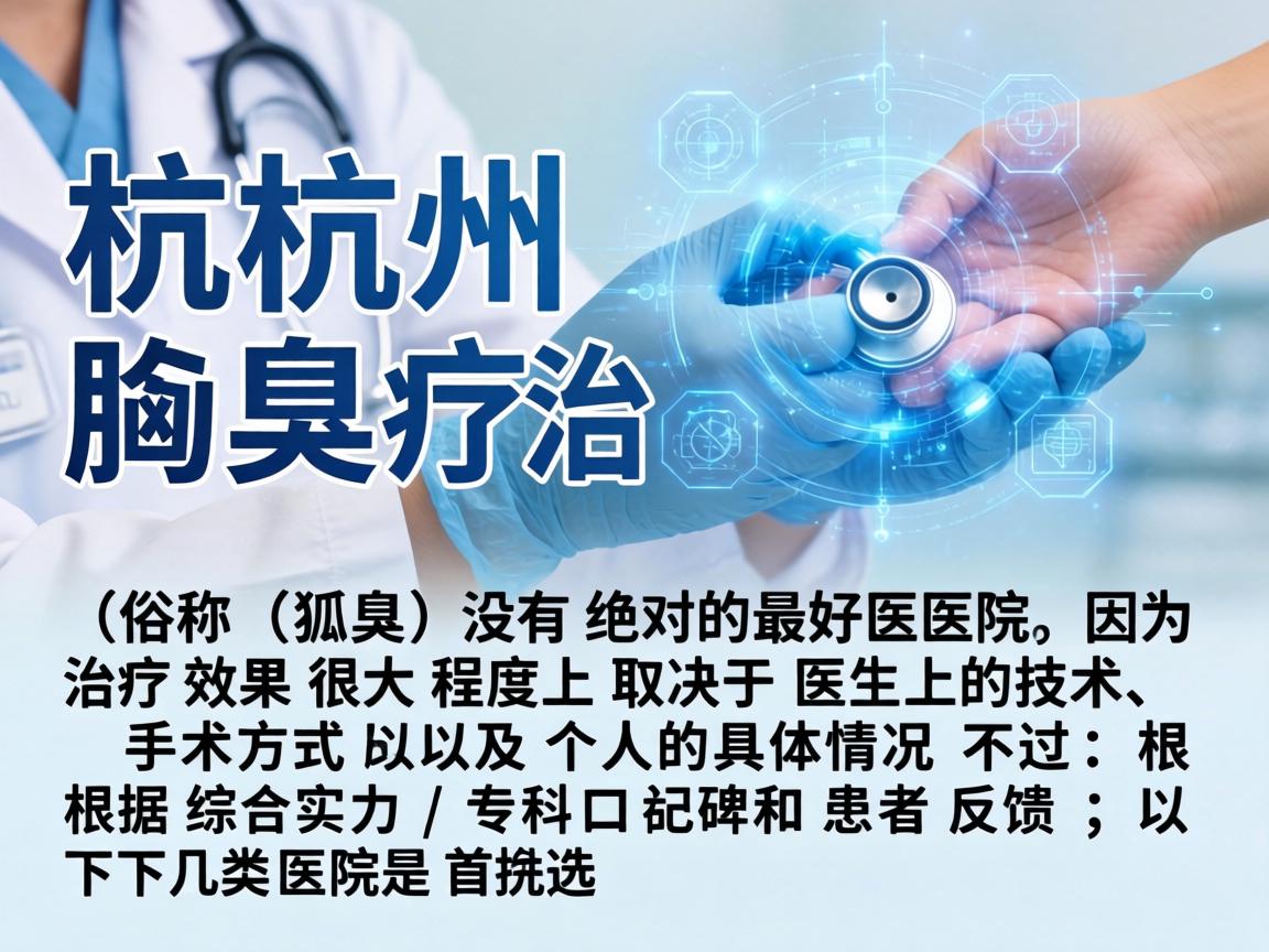 在杭州治疗腋臭(俗称狐臭)没有绝对的最好医院,因为治疗效果很大程度上取决于医生的技术、手术方式以及个人的具体情况。不过,根据综合实力、专科口碑和患者反馈,以下几类医院是首选 在杭州治疗腋臭(俗称狐臭)没有绝对的最好医院,因为治疗效果很大程度上取决于医生的技术、手术方式以及个人的具体情况。不过,根据综合实力、专科口碑和患者反馈,以下几类医院是首选