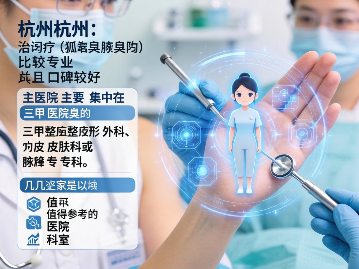 在杭州,治疗狐臭(腋臭)比较专业且口碑较好的医院主要集中在三甲医院的整形外科、皮肤科或腋臭专科。以下是几家值得参考的医院及对应科室 在杭州,治疗狐臭(腋臭)比较专业且口碑较好的医院主要集中在三甲医院的整形外科、皮肤科或腋臭专科。以下是几家值得参考的医院及对应科室