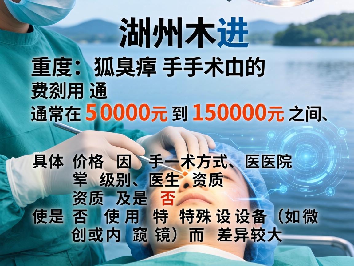 在湖州，进行重度狐臭手术的费用通常在 5000元到15000元 之间，具体价格因手术方式、医院级别、医生资质及是否使用特殊设备（如微创或内窥镜）而差异较大