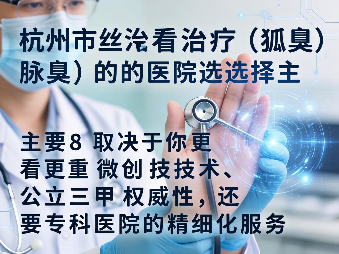 在杭州，治疗狐臭（腋臭）的医院选择主要取决于你更看重微创技术、公立三甲权威性，还是专科医院的精细化服务