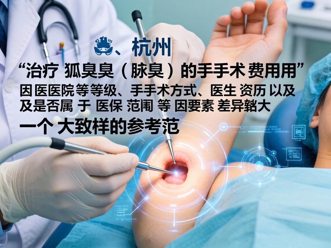 在杭州，治疗狐臭（腋臭）的手术费用因医院等级、手术方式、医生资历以及是否属于医保范围等因素差异较大。以下是一个大致的参考范围