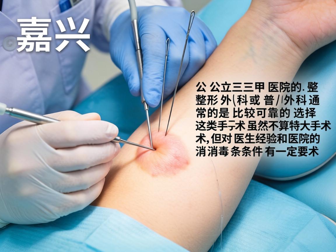 在嘉兴，针对腋臭（狐臭）手术，公立三甲医院的整形外科或普外科通常是比较可靠的选择。这类手术虽然不算特大手术，但对医生经验和医院的消毒条件有一定要求