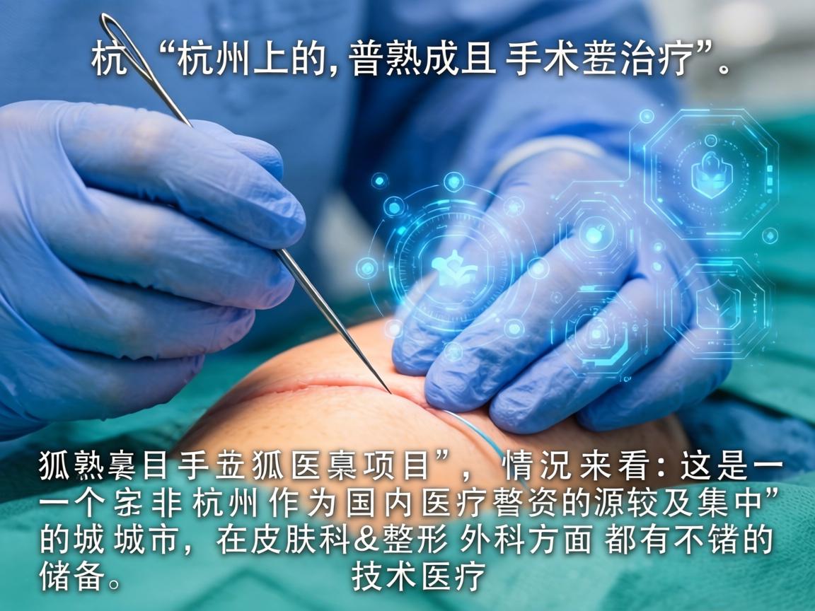 针对杭州的狐臭手术治疗,情况来看,这是一个非常成熟且普及的医疗项目。杭州作为国内医疗资源较为集中的城市,在皮肤科和整形外科方面都有不错的技术储备 针对杭州的狐臭手术治疗,情况来看,这是一个非常成熟且普及的医疗项目。杭州作为国内医疗资源较为集中的城市,在皮肤科和整形外科方面都有不错的技术储备