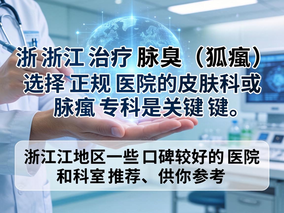 在浙江治疗腋臭(狐臭)选择正规医院的皮肤科或腋臭专科是关键。以下是浙江地区一些口碑较好的医院和科室推荐,供你参考 在浙江治疗腋臭(狐臭)选择正规医院的皮肤科或腋臭专科是关键。以下是浙江地区一些口碑较好的医院和科室推荐,供你参考