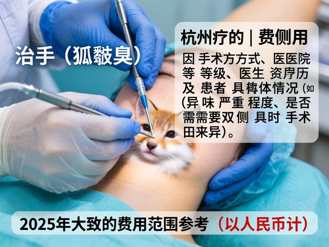 在杭州,狐臭(腋臭)手术治疗的费用因手术方式、医院等级、医生资历及患者具体情况(如异味严重程度、是否需要双侧同时手术)而异。以下是2025年大致的费用范围参考(以人民币计) 在杭州,狐臭(腋臭)手术治疗的费用因手术方式、医院等级、医生资历及患者具体情况(如异味严重程度、是否需要双侧同时手术)而异。以下是2025年大致的费用范围参考(以人民币计)