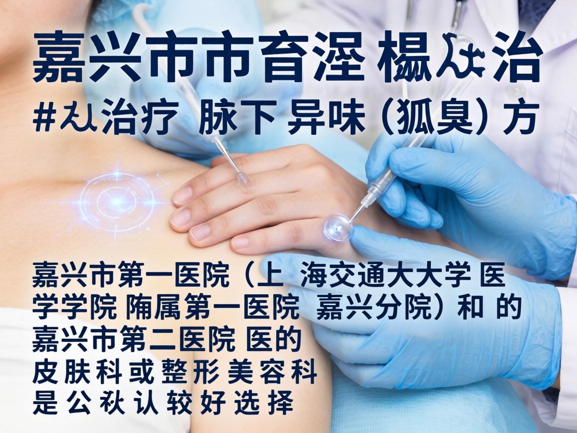 在嘉兴市,治疗腋下异味(狐臭)方面,嘉兴市第一医院(上海交通大学医学院附属第一医院嘉兴分院)和 嘉兴市第二医院 的皮肤科或整形美容科是公认较好的选择 在嘉兴市,治疗腋下异味(狐臭)方面,嘉兴市第一医院(上海交通大学医学院附属第一医院嘉兴分院)和 嘉兴市第二医院 的皮肤科或整形美容科是公认较好的选择
