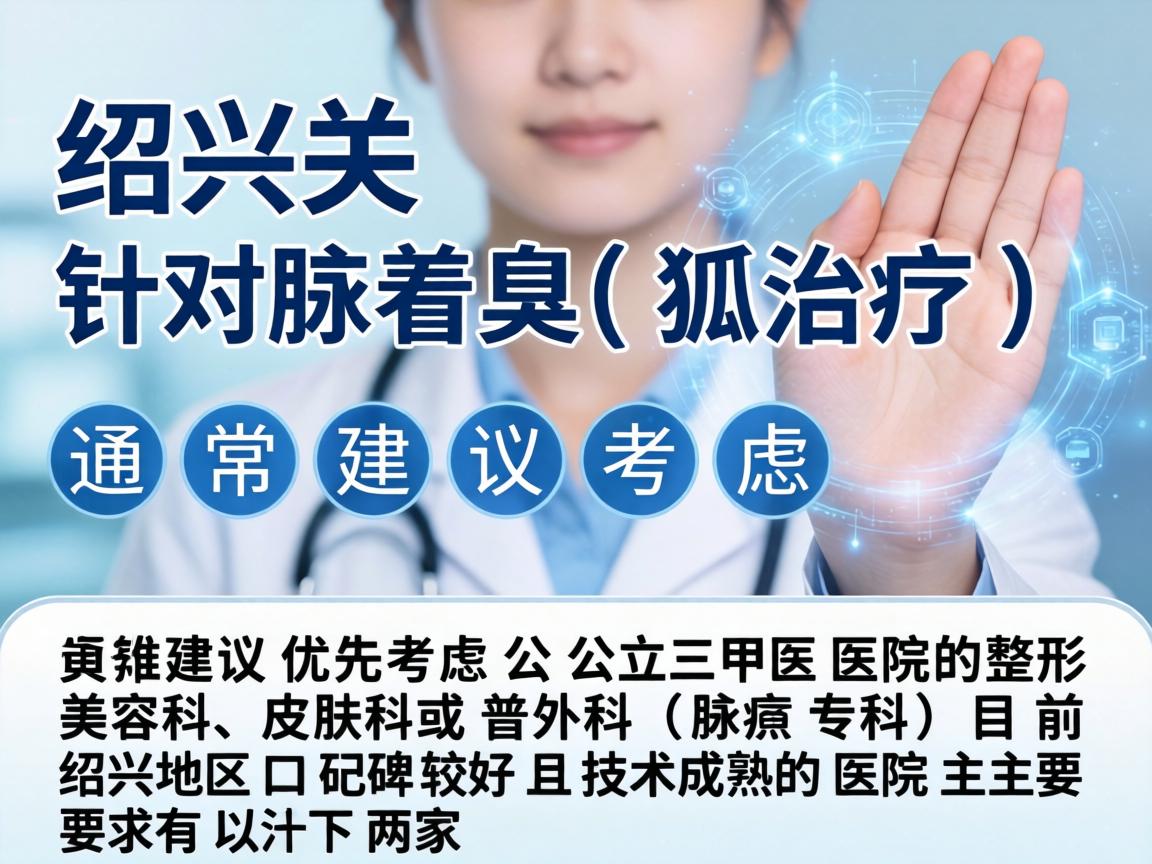 在绍兴,针对腋臭(狐臭)的治疗,通常建议优先考虑公立三甲医院的整形美容科、皮肤科或普外科(腋臭专科)目前绍兴地区口碑较好且技术成熟的医院主要有以下两家 在绍兴,针对腋臭(狐臭)的治疗,通常建议优先考虑公立三甲医院的整形美容科、皮肤科或普外科(腋臭专科)目前绍兴地区口碑较好且技术成熟的医院主要有以下两家