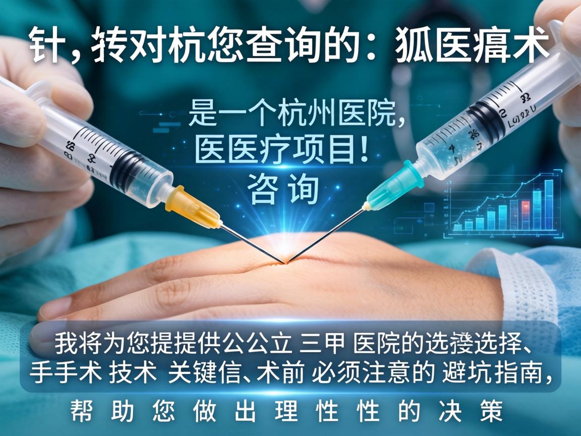 针对您查询的狐臭术 杭州医院，这是一个医疗项目咨询。我将为您提供公立三甲医院的选择、手术技术的关键信息以及术前必须注意的避坑指南，帮助您做出理性的决策