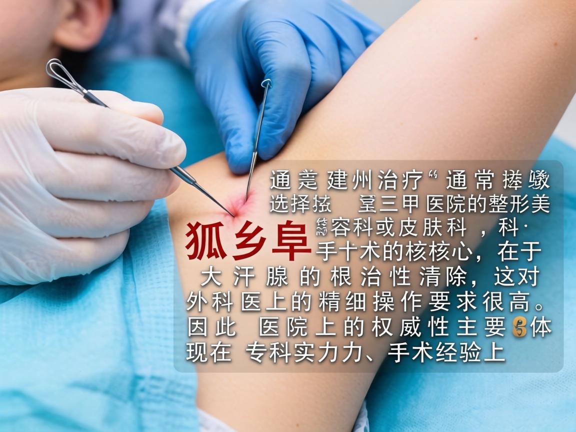 在杭州,针对狐臭(腋臭)的治疗,通常建议选择三甲医院的整形美容科或皮肤科。狐臭手术的核心在于大汗腺的根治性清除,这对外科医生的精细操作要求很高,因此医院的权威性主要体现在专科实力和手术经验上 在杭州,针对狐臭(腋臭)的治疗,通常建议选择三甲医院的整形美容科或皮肤科。狐臭手术的核心在于大汗腺的根治性清除,这对外科医生的精细操作要求很高,因此医院的权威性主要体现在专科实力和手术经验上