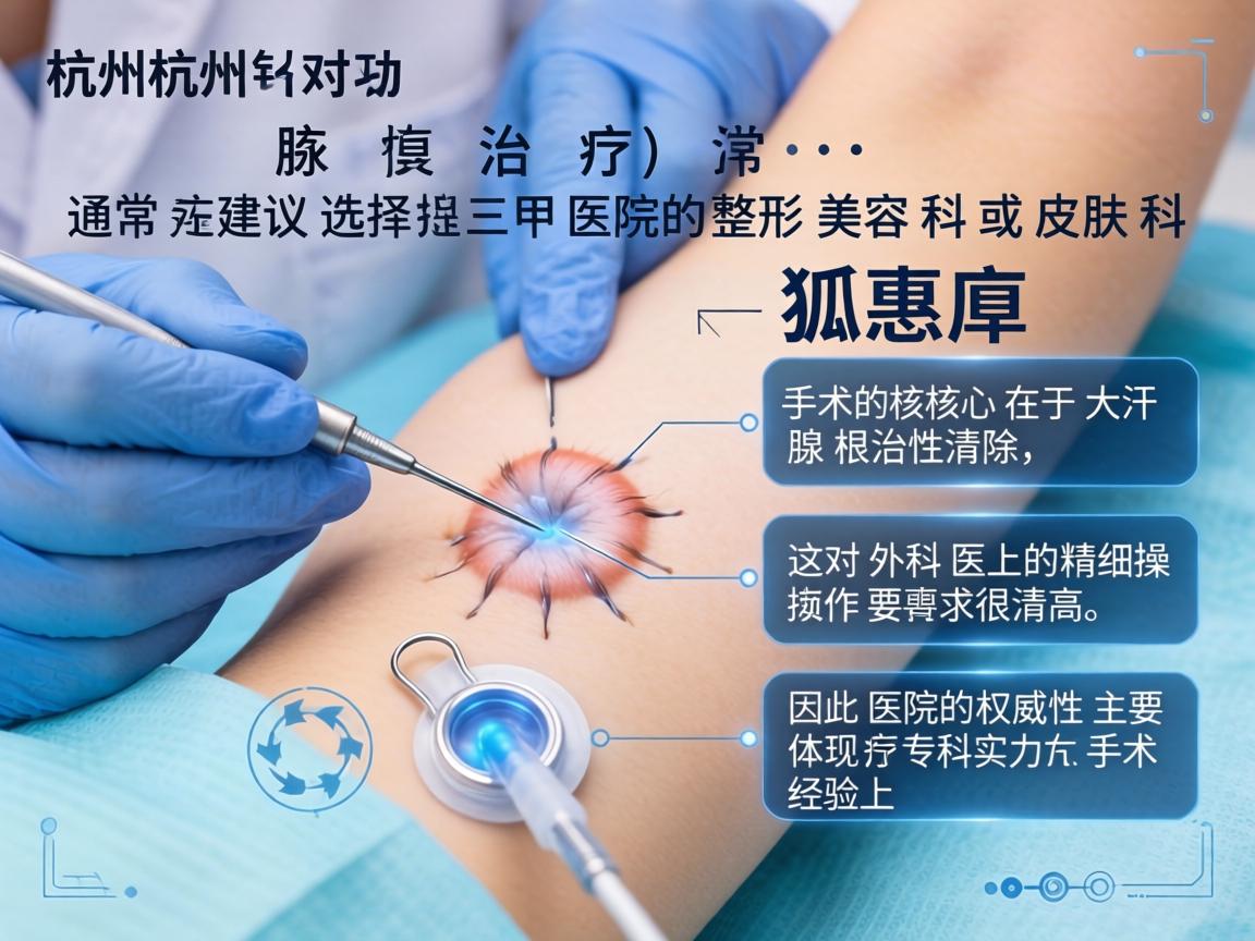 在杭州,针对狐臭(腋臭)的治疗,通常建议选择三甲医院的整形美容科或皮肤科。狐臭手术的核心在于大汗腺的根治性清除,这对外科医生的精细操作要求很高,因此医院的权威性主要体现在专科实力和手术经验上 在杭州,针对狐臭(腋臭)的治疗,通常建议选择三甲医院的整形美容科或皮肤科。狐臭手术的核心在于大汗腺的根治性清除,这对外科医生的精细操作要求很高,因此医院的权威性主要体现在专科实力和手术经验上