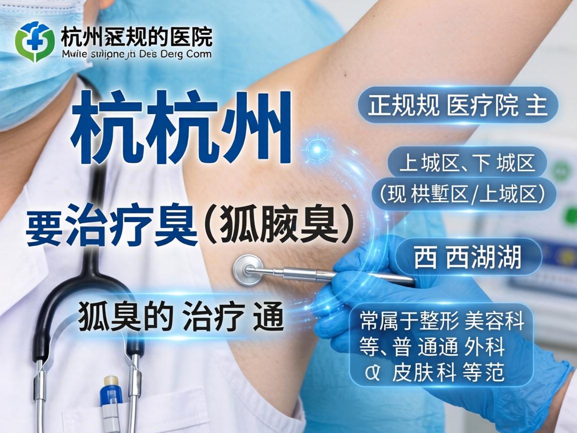 在杭州,治疗狐臭(腋臭)的正规医院主要集中在上城区、下城区(现拱墅区/上城区)西湖区等区域。狐臭的治疗通常属于整形美容科、普通外科或皮肤科的范畴 在杭州,治疗狐臭(腋臭)的正规医院主要集中在上城区、下城区(现拱墅区/上城区)西湖区等区域。狐臭的治疗通常属于整形美容科、普通外科或皮肤科的范畴