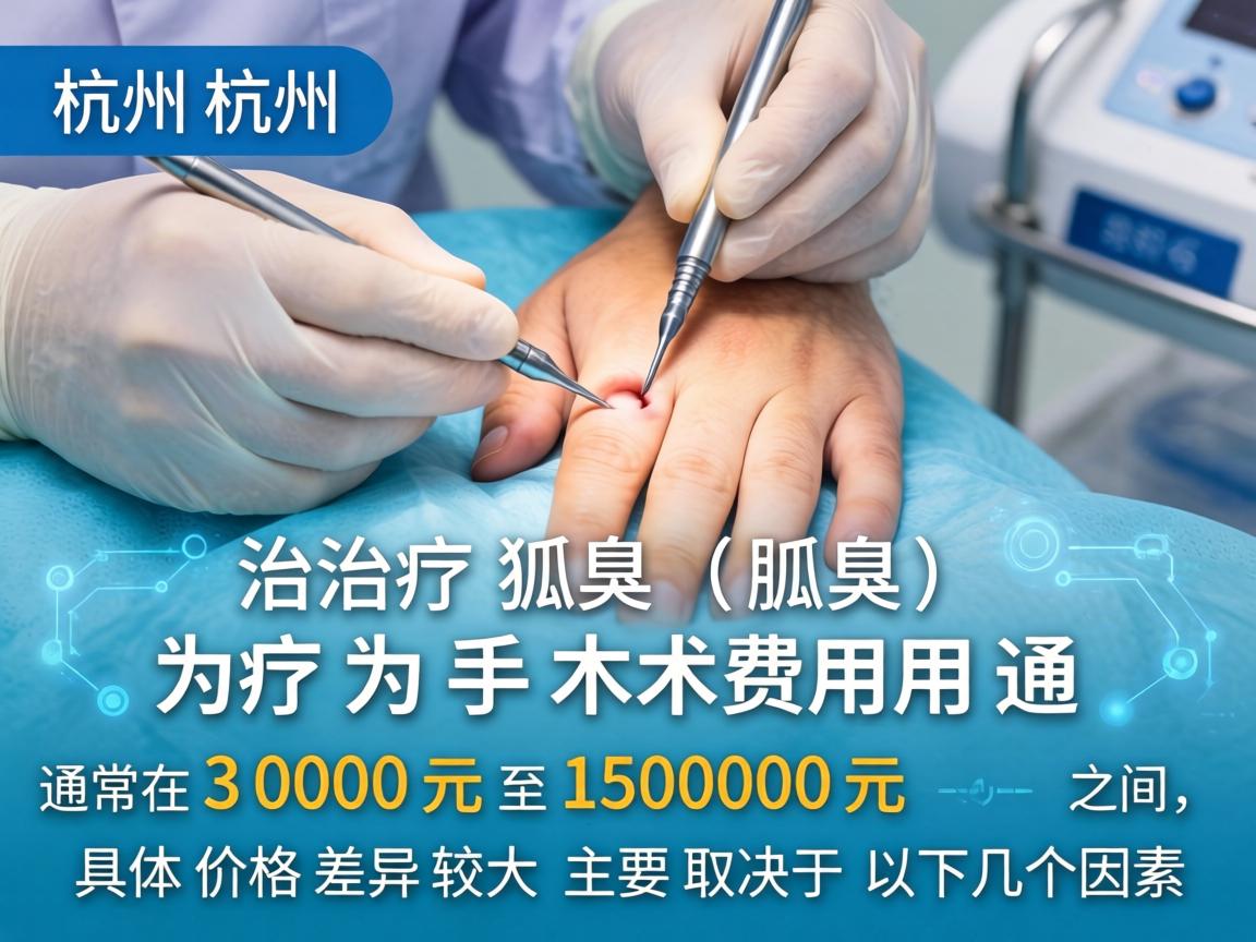 在杭州，治疗狐臭（腋臭）的手术费用通常在 3000元至15000元 之间，具体价格差异较大，主要取决于以下几个因素