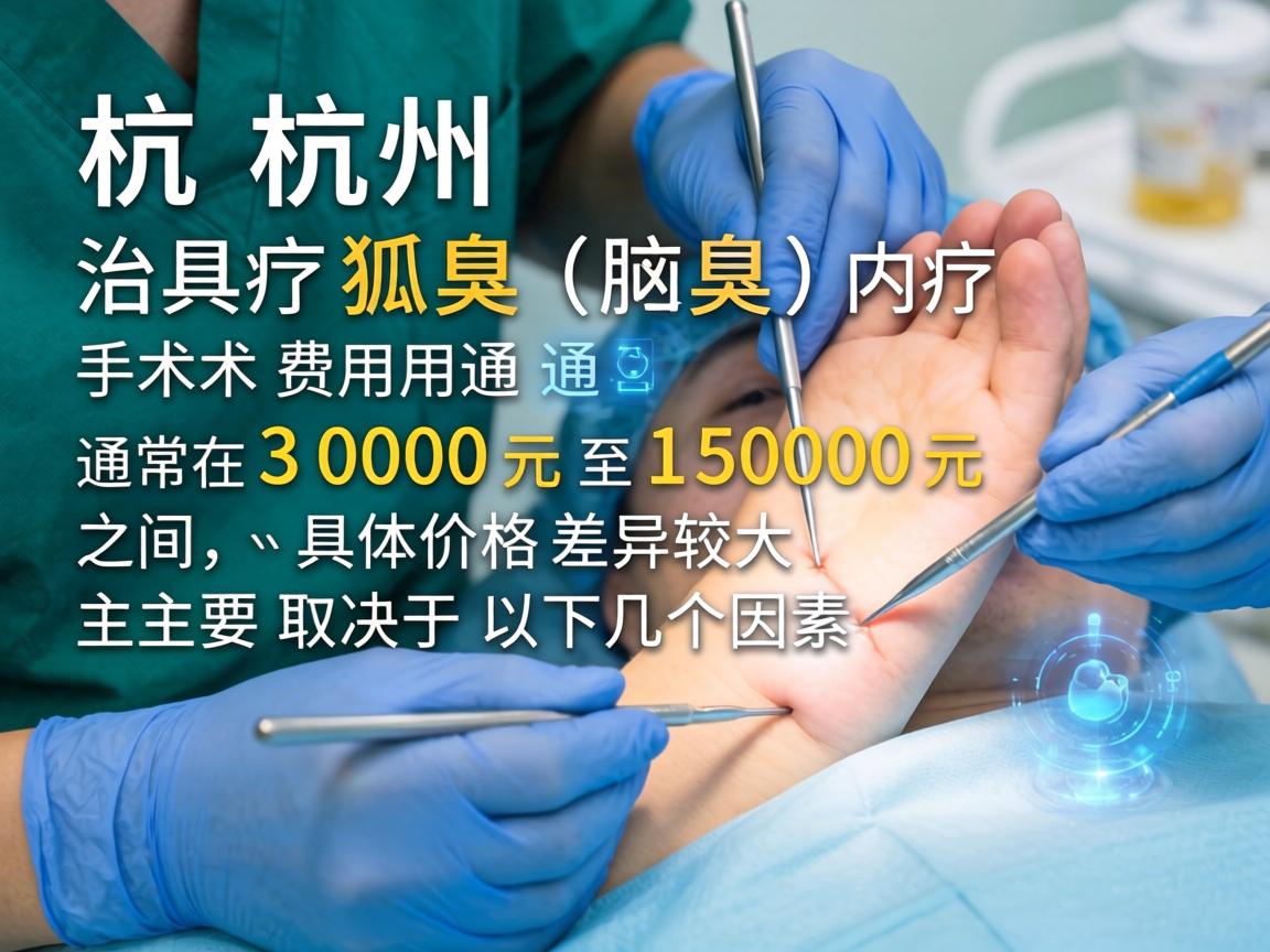 在杭州，治疗狐臭（腋臭）的手术费用通常在 3000元至15000元 之间，具体价格差异较大，主要取决于以下几个因素