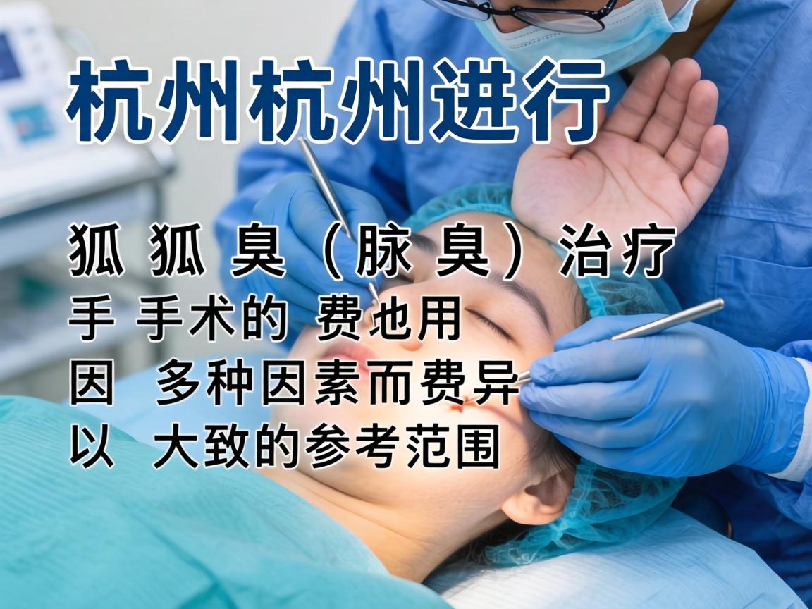 在杭州进行狐臭(腋臭)治疗手术的费用因多种因素而异,以下是大致的参考范围 在杭州进行狐臭(腋臭)治疗手术的费用因多种因素而异,以下是大致的参考范围