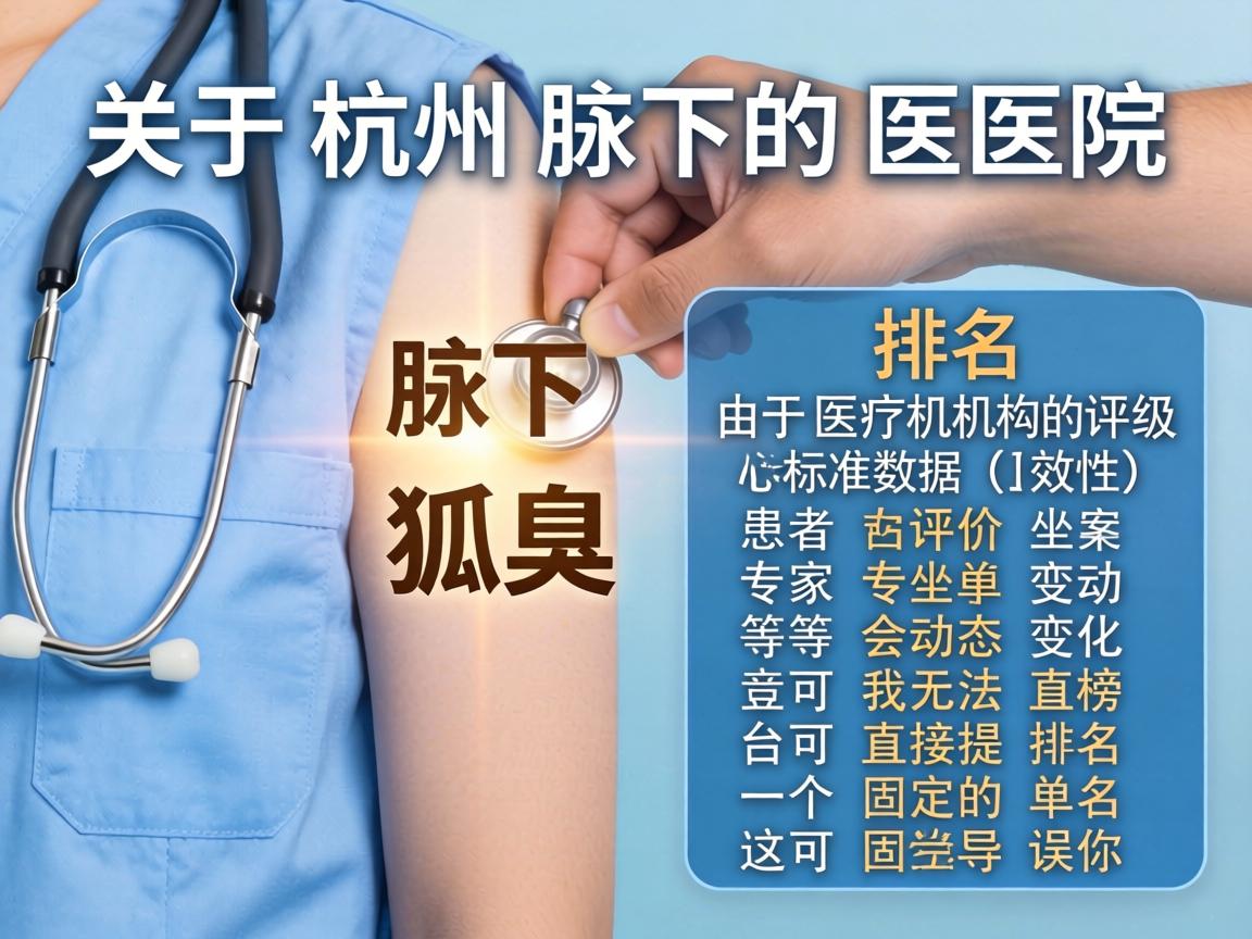 关于杭州腋下狐臭医院的具体排名，由于医疗机构的评级标准和数据时效性（如患者评价、专家坐诊变动等）会动态变化，我无法直接提供一个固定的榜单排名（这可能会误导你）