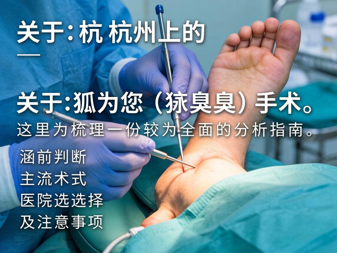 关于杭州的狐臭(腋臭)手术,这里为您梳理一份较为全面的分析指南,涵盖术前判断、主流术式、医院选择及注意事项 关于杭州的狐臭(腋臭)手术,这里为您梳理一份较为全面的分析指南,涵盖术前判断、主流术式、医院选择及注意事项