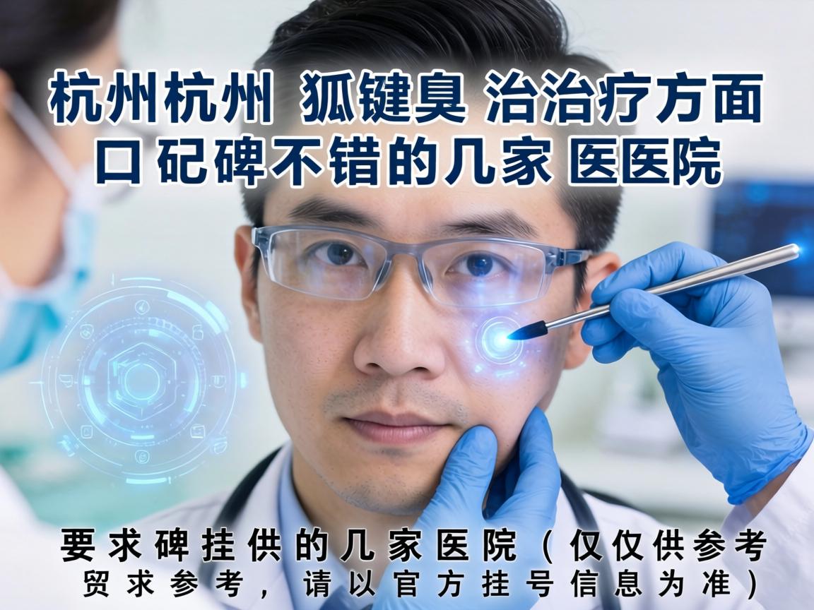 以下是杭州在狐臭治疗方面口碑不错的几家医院（仅供参考，请以官方挂号信息为准）